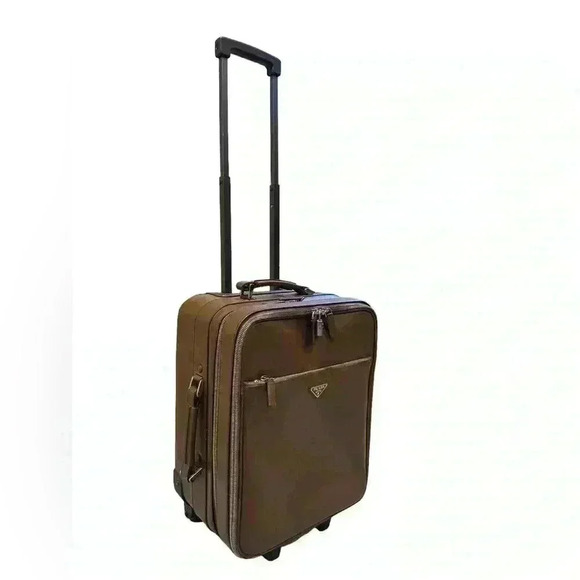 PRADA  Suitcase in Brown Saffiano Leather - Picture 2 of 9